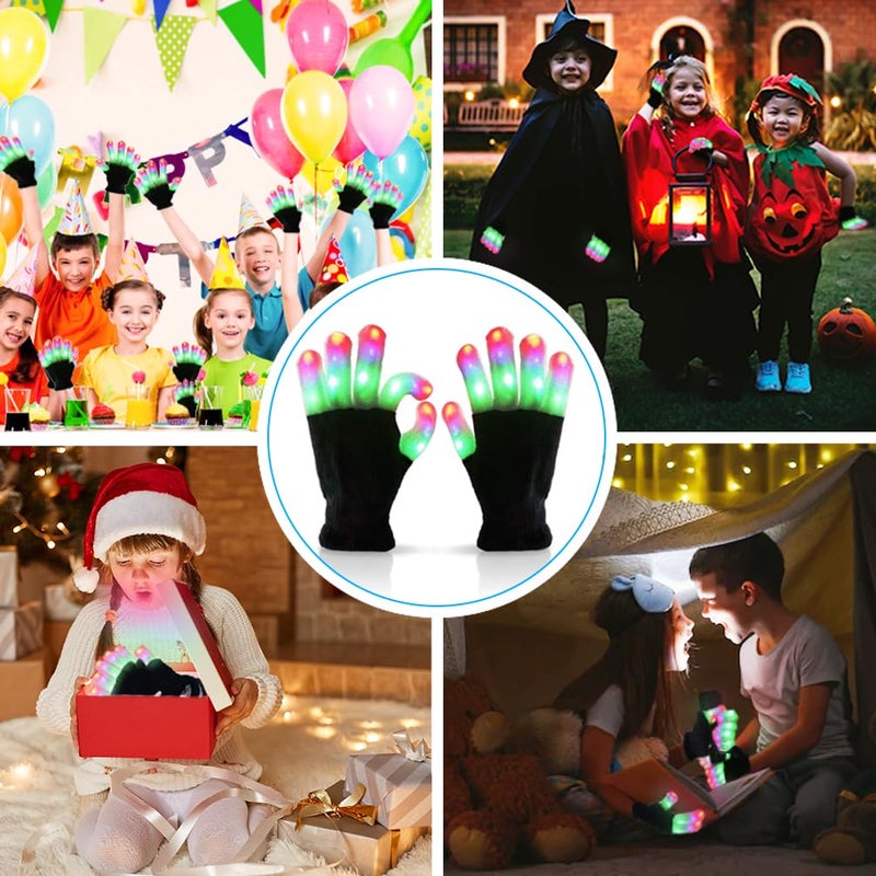 Luwint Light Up Toys  Kids LED Glow Gloves  Fun for Boys Girls Age 5-7 8-12  Cool Gifts for Autistic Children Birthday Party Christmas Stocking Stuffers  6 Flashing Modes - Image 4